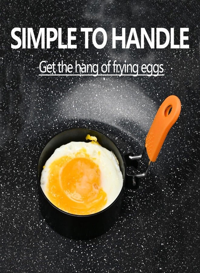 Lukdin 4-Pack 3.5" Egg Rings with Silicone Handles - Nonstick Round Mold for Fried Eggs, Pancakes, English Muffins - Includes Silicone Oil Brush - Ideal for Griddle, Indoor or Camping Cooking - Image 3